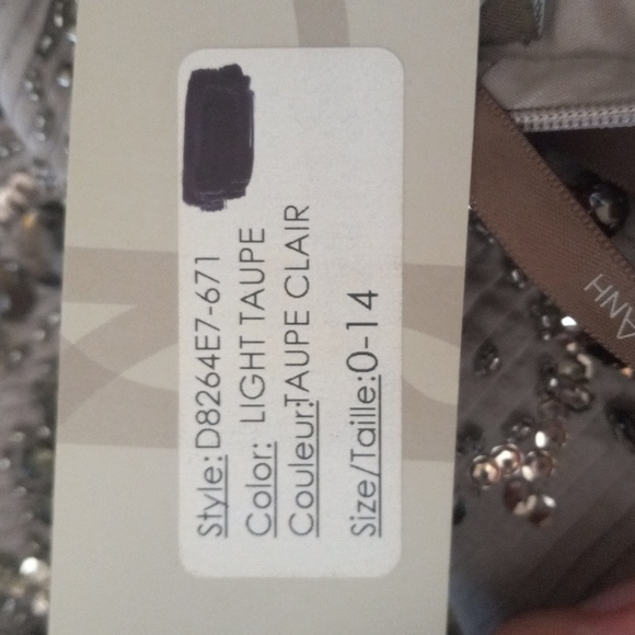 Andy the Anh Designer prom dress. Size 2  . Brand new with tags. Taupe color. - Picture 9 of 9